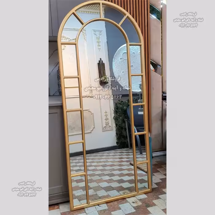 آینه قدی گنبدی شبکه‌ای ( فریم چوبی – MDF )
