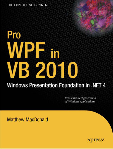 خرید و دانلود نسخه کامل کتاب Pro WPF in VB 2010 - Windows Presentation Foundation in .NET 4