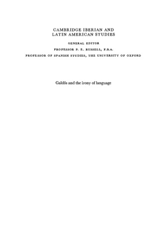 خرید و دانلود نسخه کامل کتاب Galdos and the Irony of Language