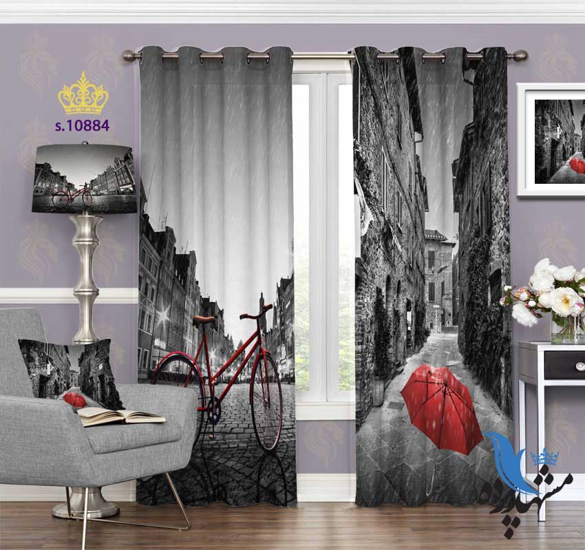 پرده پانچ طبیعت طرح دوچرخه در شهر S10884