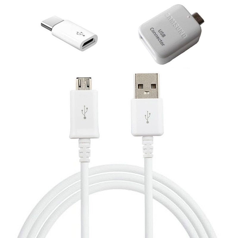 کابل تبدیل USB به microUSB مدل EP-DG925UWE طول 1.5 متر به همراه مبدل OTG microUSB و microUSB به USB-C