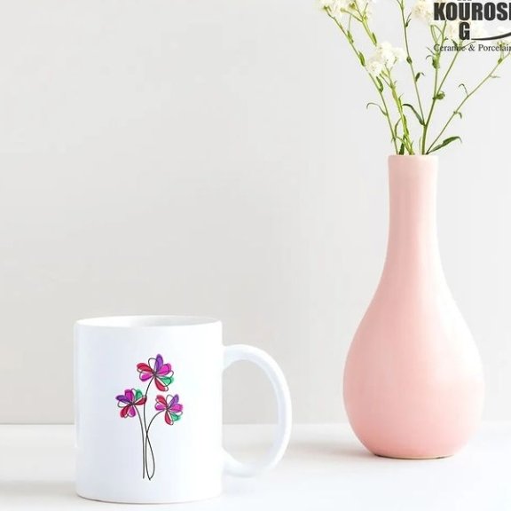 لیوان ماگ سفید با طرح بهار