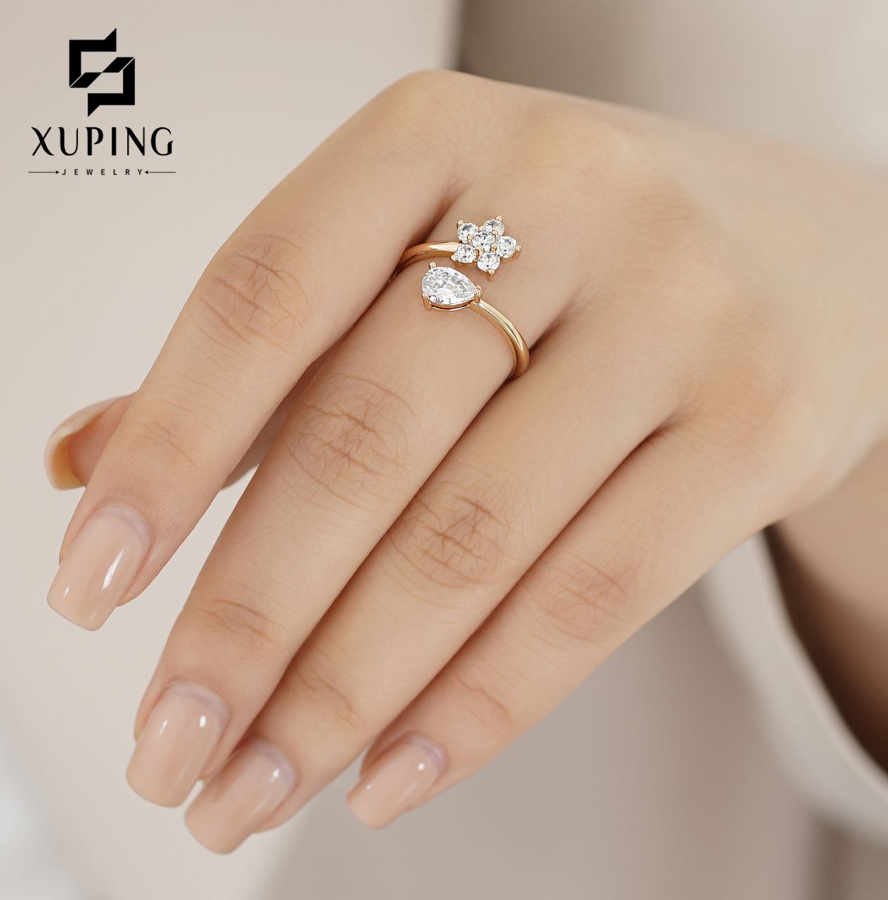 انگشتر ژوپینگ اصل با روکش طلا کد XPR879