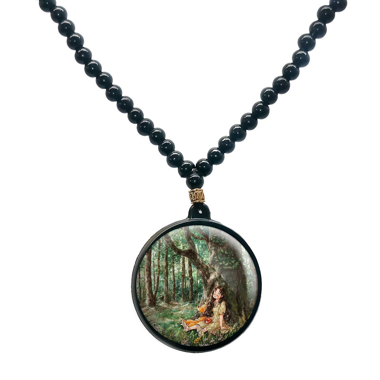 گردنبند پرمانه طرح دخترونه کد pmd.23399 مدل دو طرفه