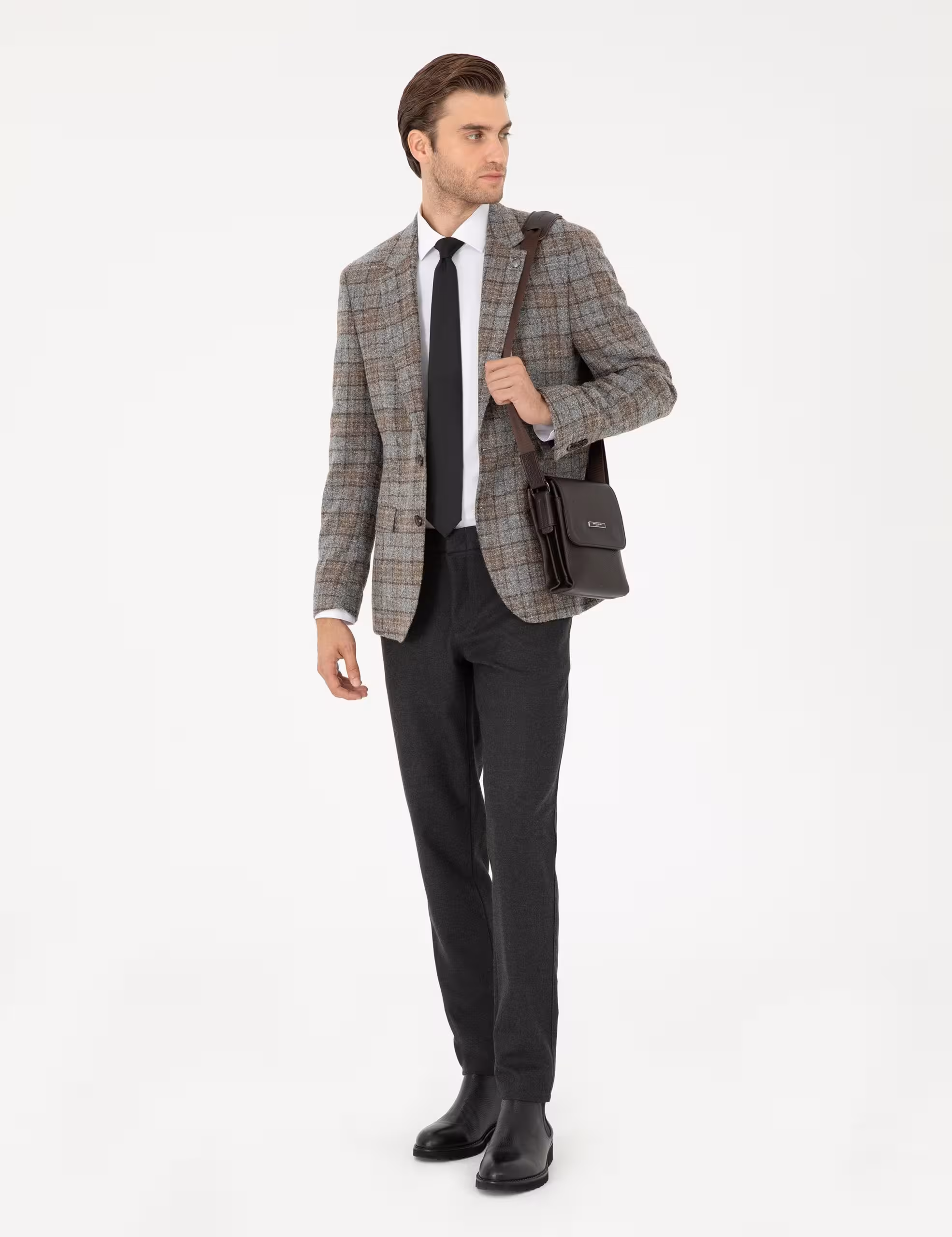 شلوار پارچه ای مردانه خاکستری تیره پیرکاردین - فروشگاه لباس شهرمون