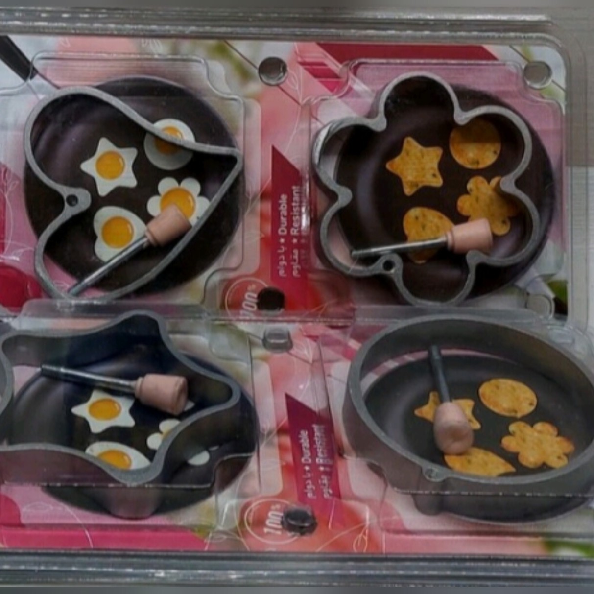 قالب تخم مرغ و کوکوچهارعددی جنس تفلون  با اشکال جذاب باعث جذب کودکان میشود