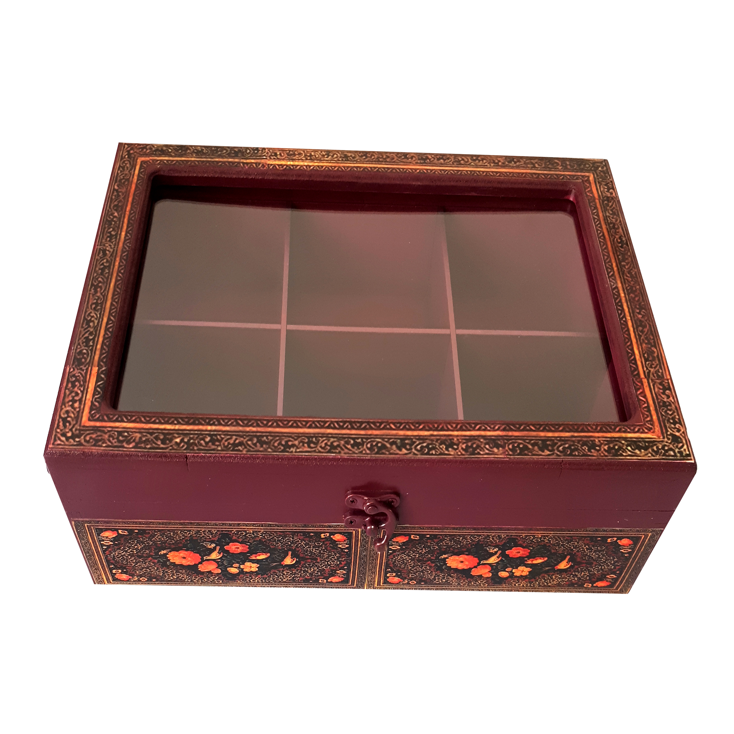 جعبه پذیرایی طرح گل و مرغ کد N2030