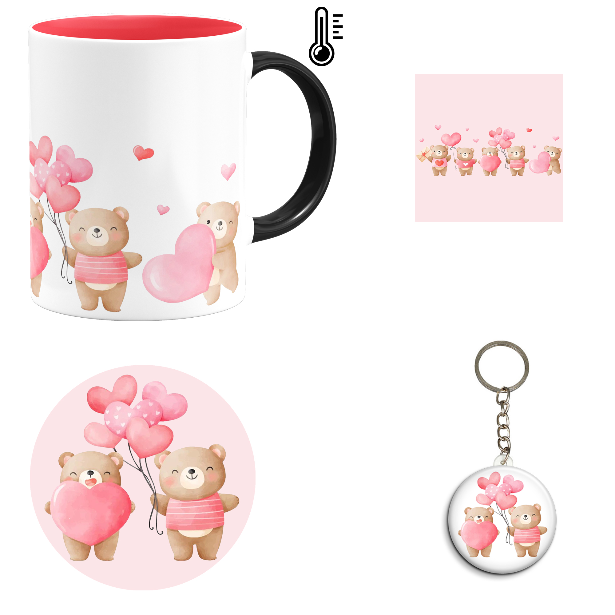 ست هدیه ماگ حرارتی مدل روز عشق طرح عاشقانه کد M25