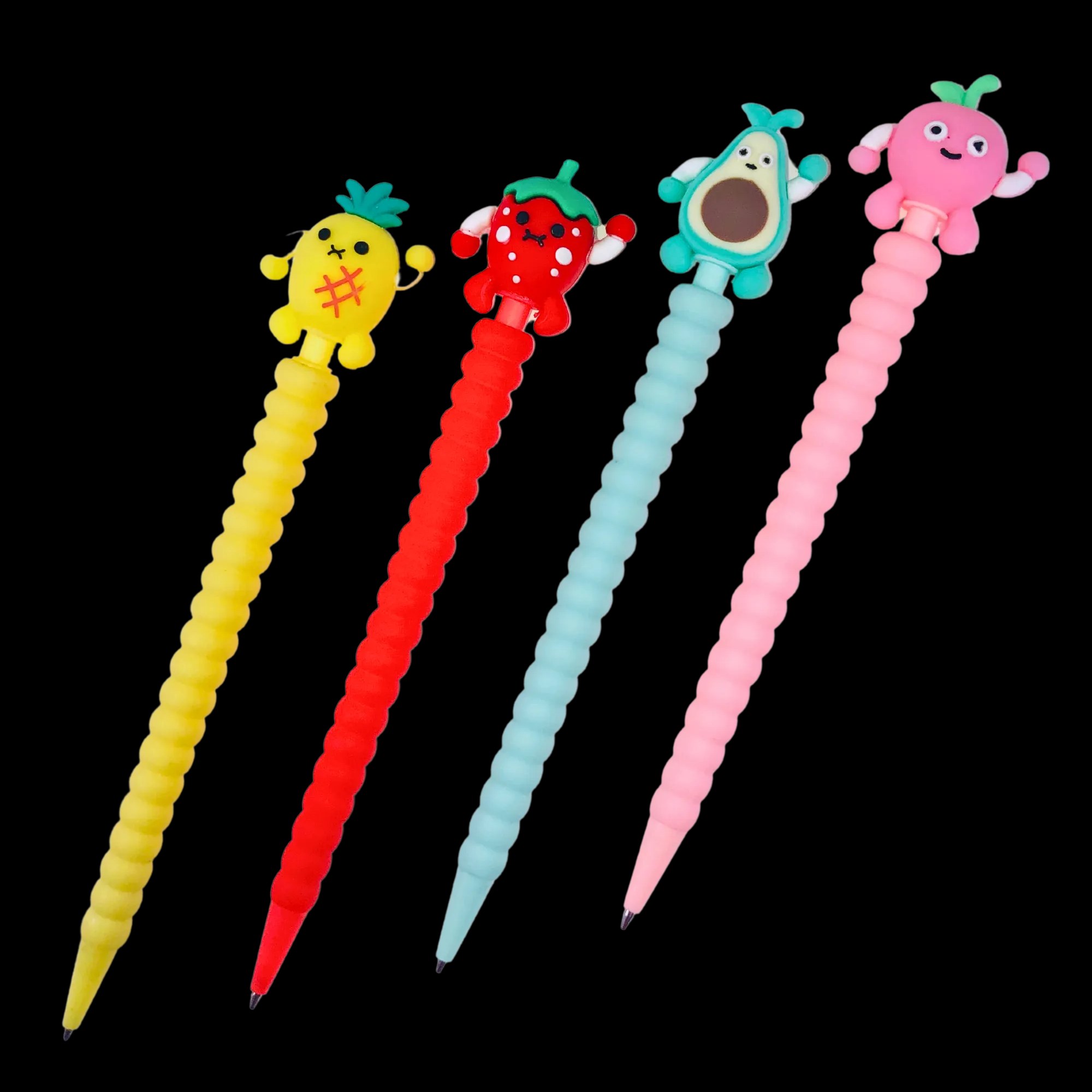 مداد نوکی میوه ای فانتزی سیلیکونی توت فرنگی، آناناس، هلو، آووکادو