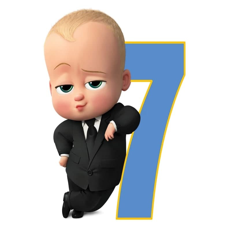 استند رومیزی تولد مدل عدد 7 طرح بچه رئیس