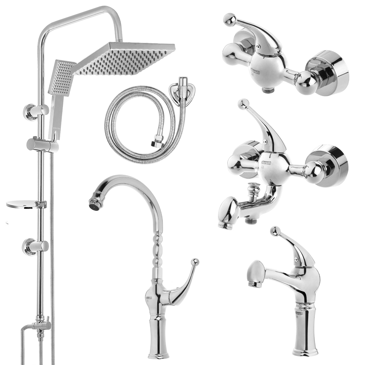 ست شیرآلات کویران آذر مدل پاریس کد 03 مجموعه 6 عددی