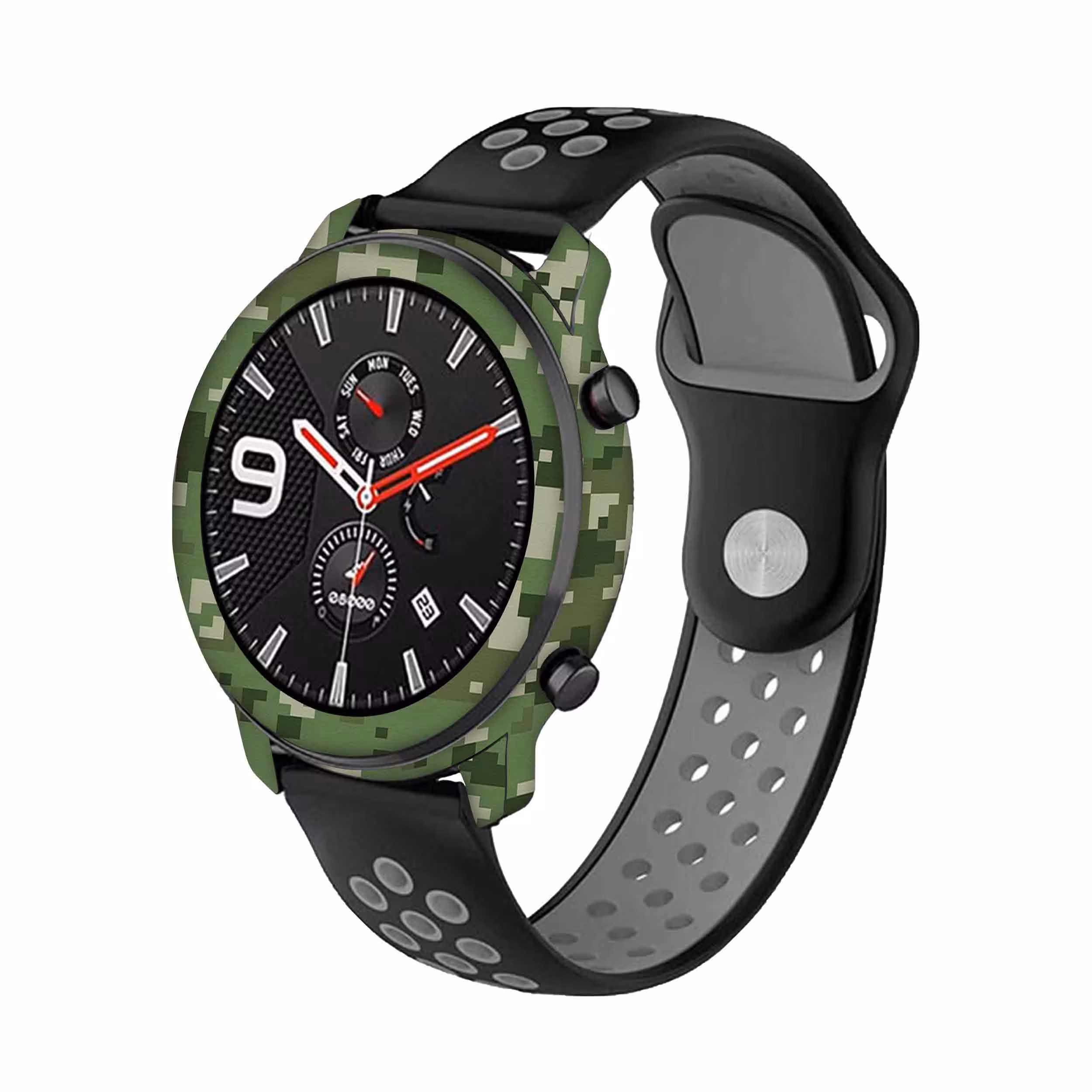 برچسب ماهوت طرح Army Green Pixel مناسب برای ساعت هوشمند شیایومی Amazfit GTR 47mm