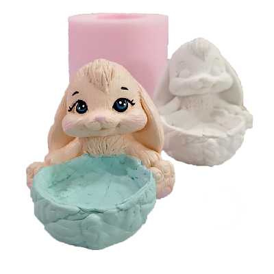 قالب شمع مدل خرگوش سبد دار