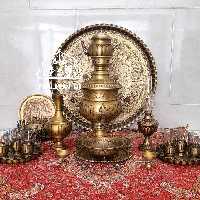 ست24تکه سماور  ذغالی4لیتر ب همراه تمام وسایل 