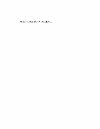 خرید و دانلود نسخه کامل کتاب Reasonable basic algebra