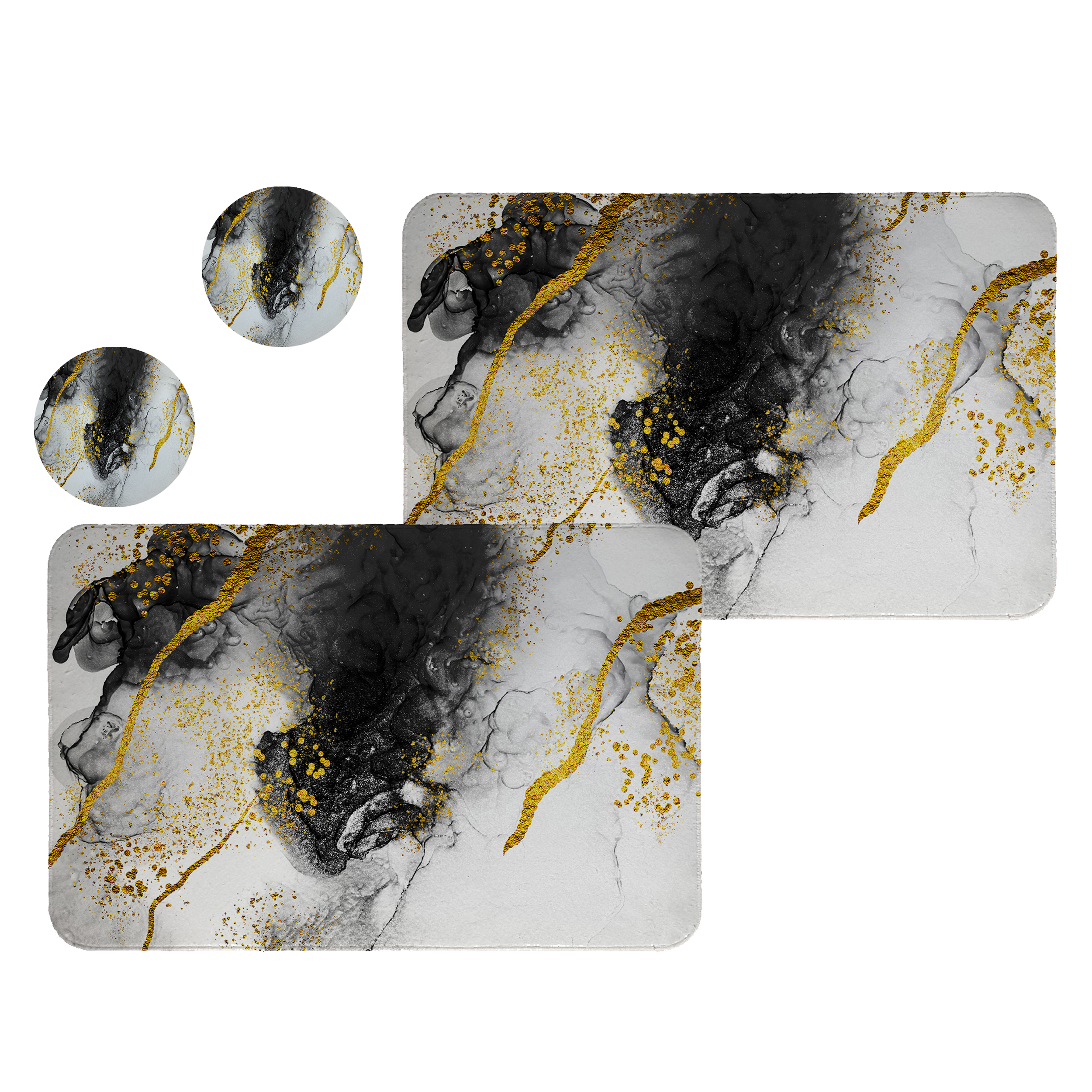 زیربشقابی طرح سنگ کد 8614 مجموعه 2عددی همراه زیرلیوانی