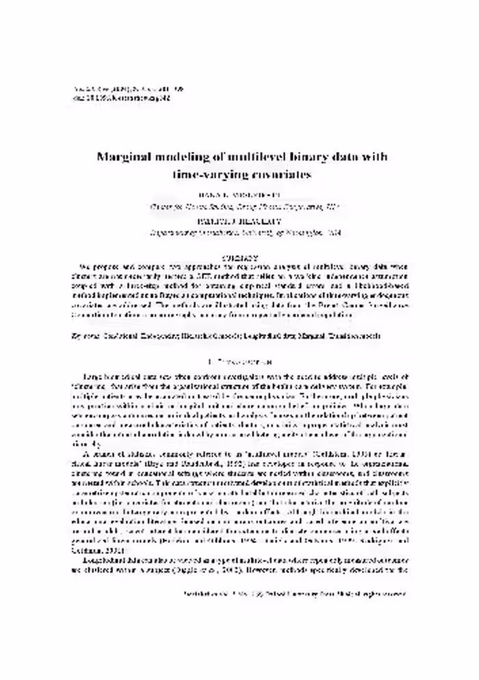 خرید و دانلود نسخه کامل کتاب Marginal modeling of multilevel binary data with time-varying covariates