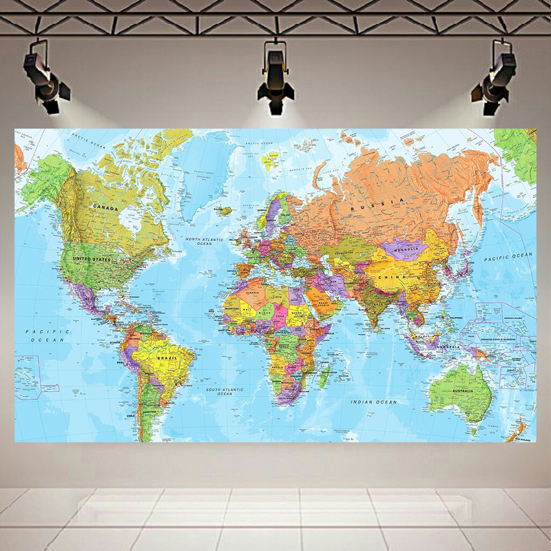 تابلو شاسی طرح نقشه جهان کد AR594 | دنیای قاب