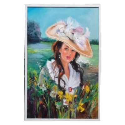 تابلو نقاشی رنگ روغن طرح دختر رویایی کد 119