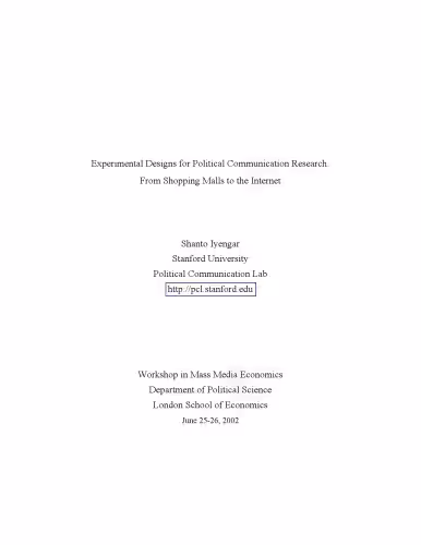 خرید و دانلود نسخه کامل کتاب Experimental Designs for Political Communication Research:From Shopping Malls to the Internet