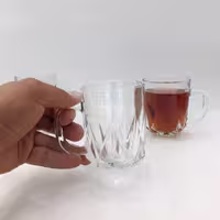 لیوان دسته دار مدل منصور طرح فرانسه ، لیوان دسته دار مدل منصور ، لیوان منصور ، برند نومینا ، بسته 6 عددی