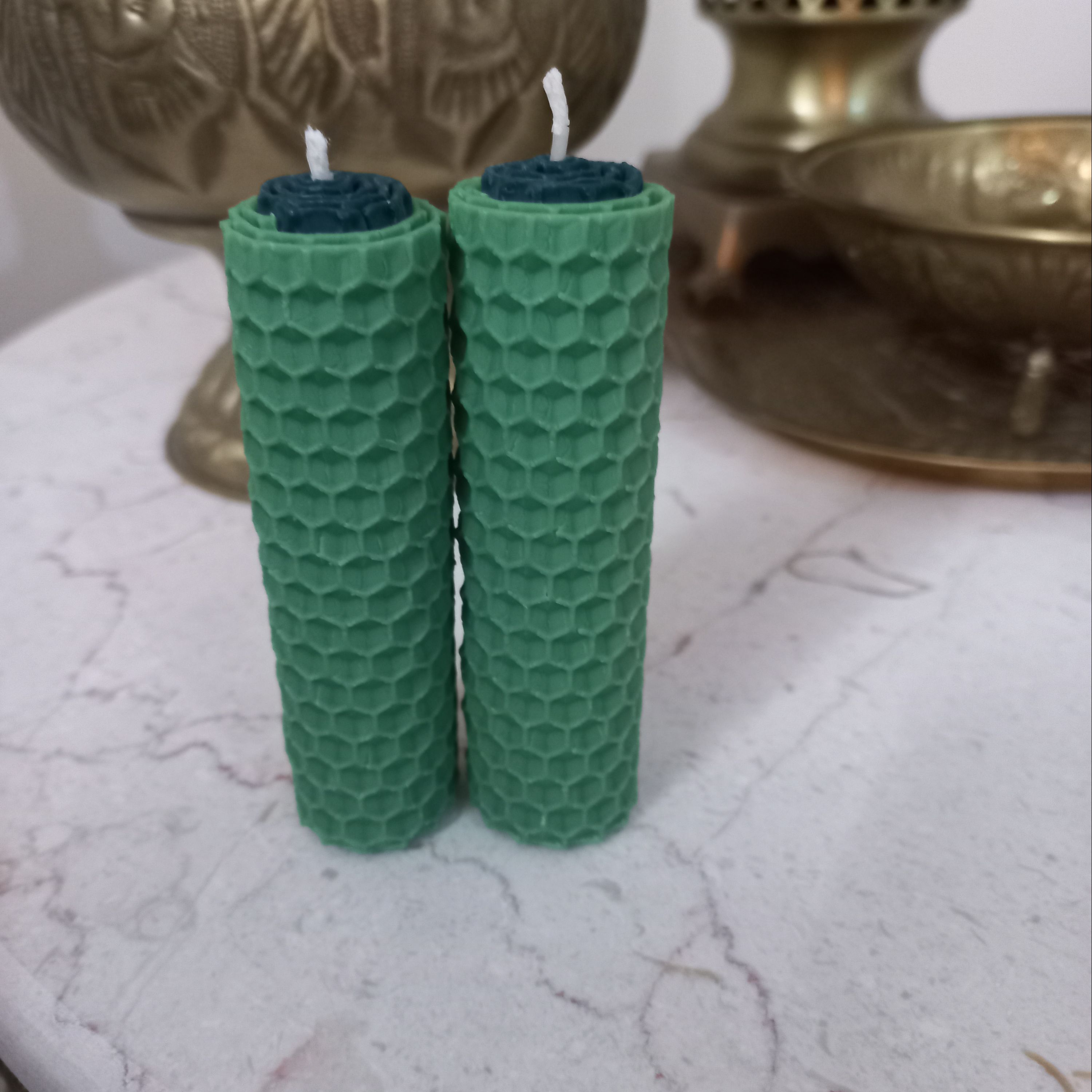 شمع موم عسلی دورنگ