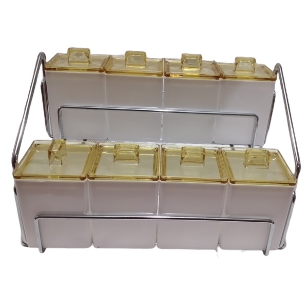 ست جا ادویه 9 پارچه آیناز پلاستیک مدل بهار کد 1