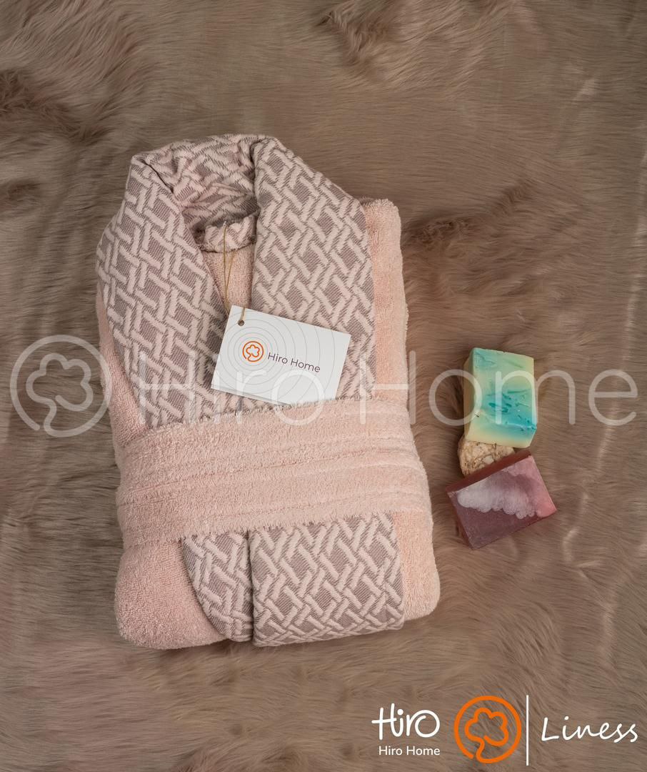 حوله تن پوش بلو طرح لاین رنگ گلبهی