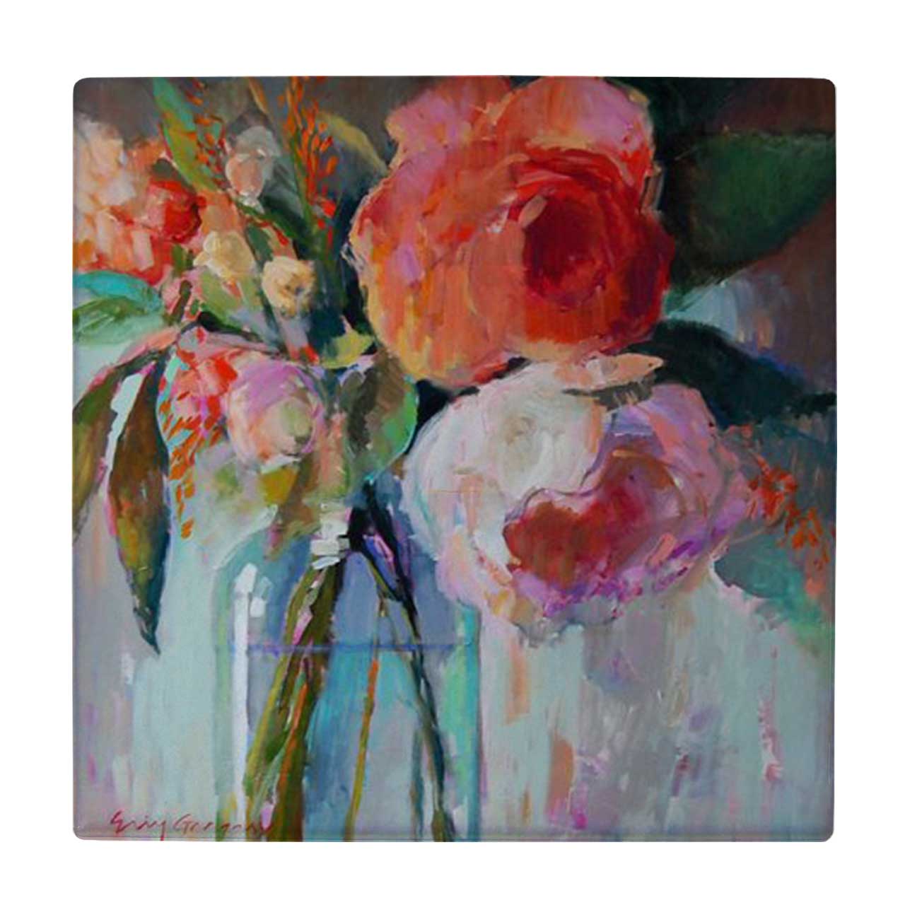 زیر لیوانی  طرح نقاشی گلدان گل کد    6086863_5103