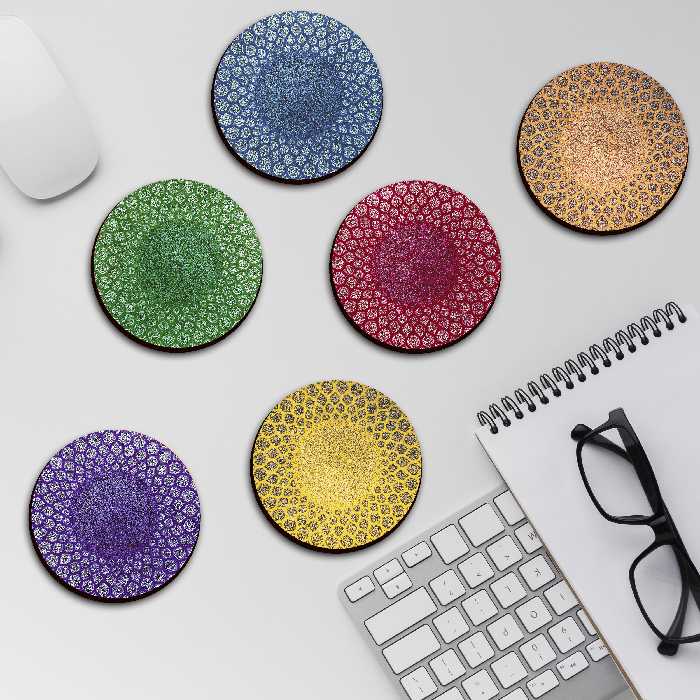 زیر لیوانی لوکسینو مدل کاشی ایرانی مجموعه 6 عددی