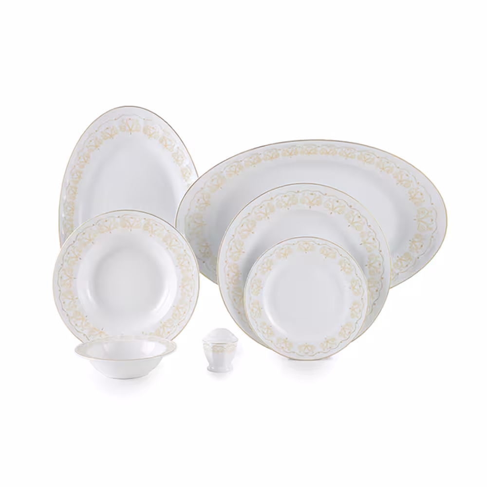 سرویس غذاخوری 29 پارچه چینی زرین ایران سری نئوکلاسیک مدل هیلدا درجه عالی