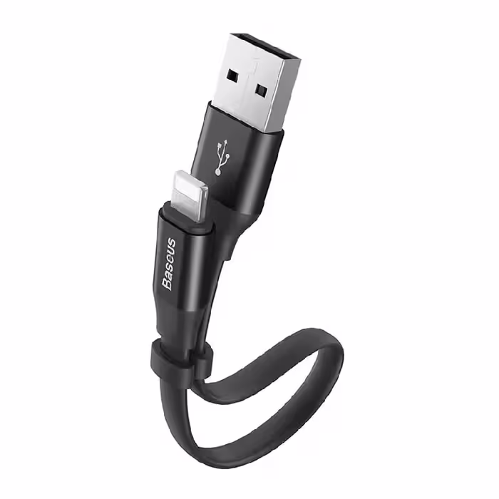 کابل لایتنینگ بیسوس Baseus Nimble CALMBJ-B01 23cm طول 23 سانتی متر و مناسب پاوربانک   گارانتی 6 ماهه شرکتی