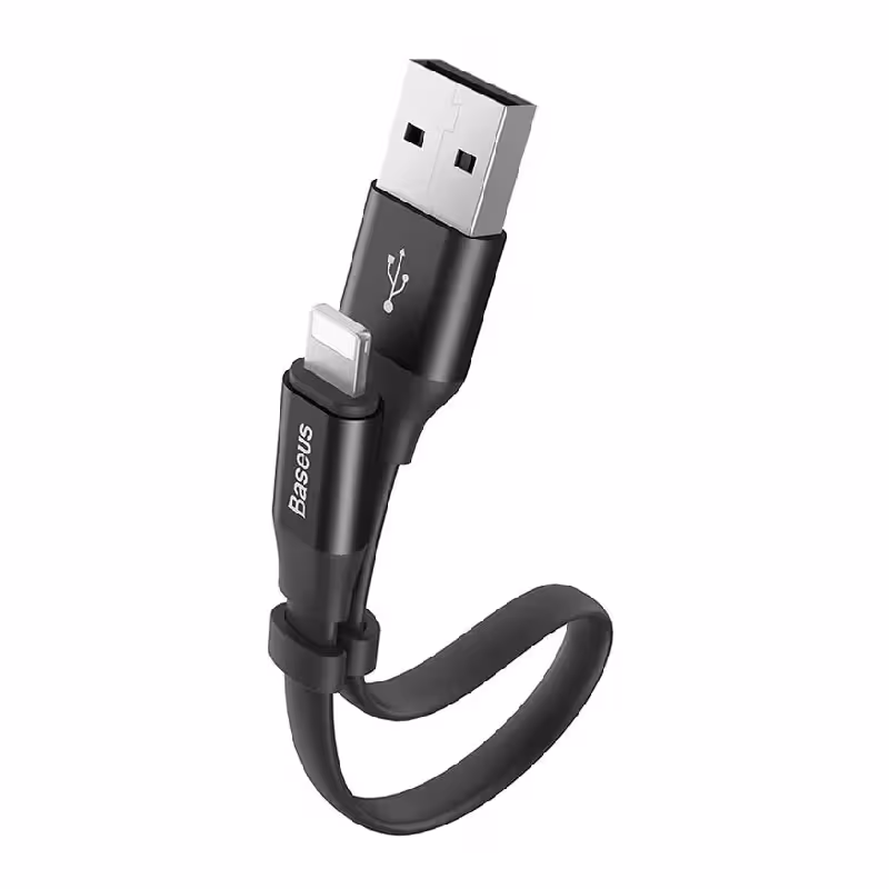 کابل لایتنینگ بیسوس Baseus Nimble CALMBJ-B01 23cm طول 23 سانتی متر و مناسب پاوربانک   گارانتی 6 ماهه شرکتی