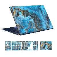  استیکر لپ تاپ توییجین و موییجین طرح Marble کد 88 مناسب برای لپ تاپ 15.6 اینچ به همراه برچسب حروف فارسی کیبورد 