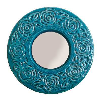 آینه سفالی کد 3 به همراه پایه نگهدارنده