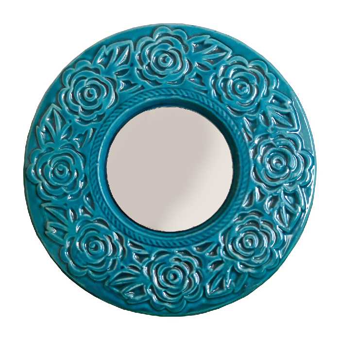 آینه سفالی کد 3 به همراه پایه نگهدارنده