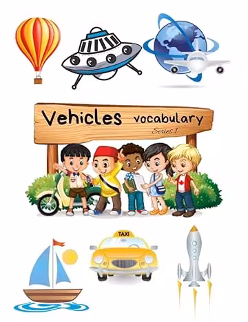 خرید و دانلود نسخه کامل کتاب The vocabulary Cards of Vehicles : Learning &amp; Skill development for Kid and Preschool, it enhances concentration and imagination with a cute picture more than 40 pics. (Series 1) -   PDF