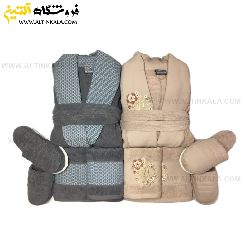 سرویس حوله عروس و داماد 10تکه گلدوزی سه بعدی برند NARMILA