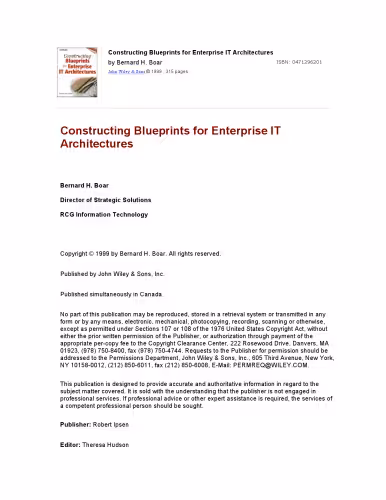 خرید و دانلود نسخه کامل کتاب Constructing Blueprints for Enterprise IT Architectures