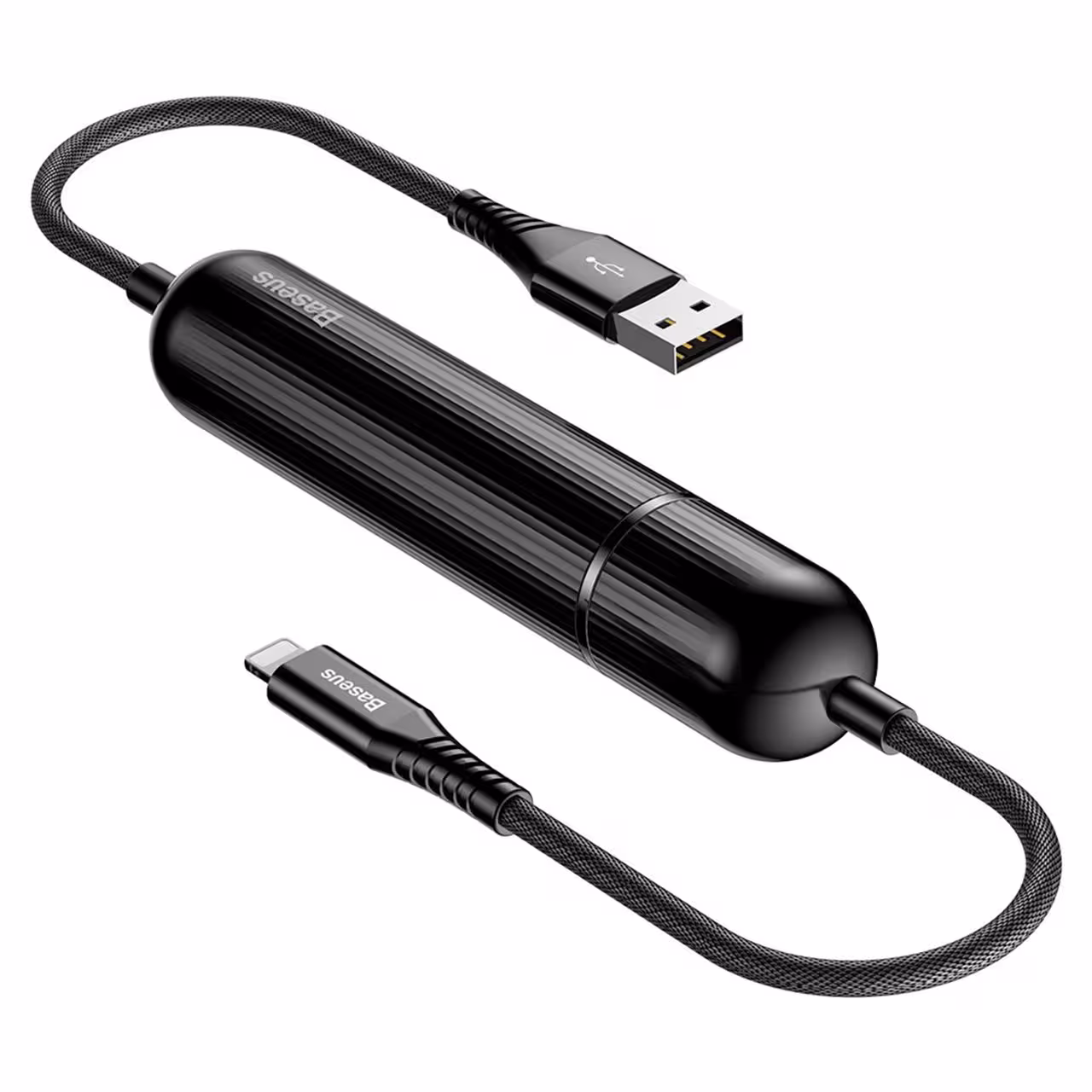 کابل تبدیل USB به Lightning و پاوربانک باسئوس مدل two in one به طول 1.2 متر