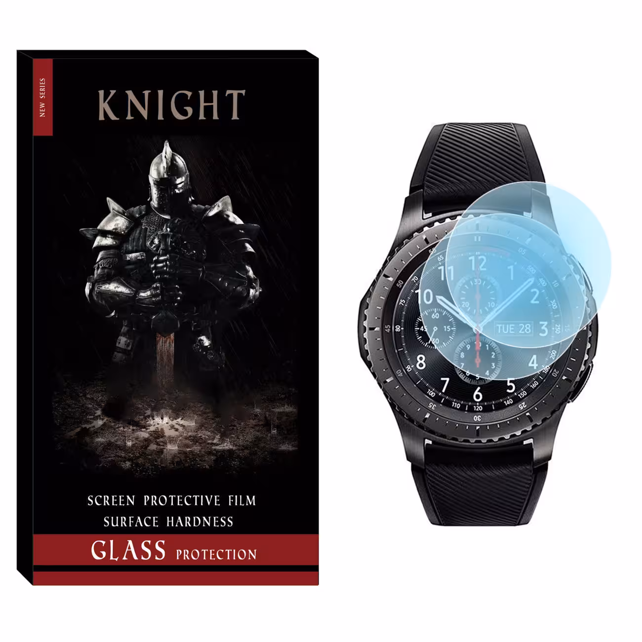 محافظ صفحه نمایش شیشه‌ای نایت مدل SH-KT مناسب برای ساعت هوشمند سامسونگ Galaxy Watch Gear S3 بسته دو عددی