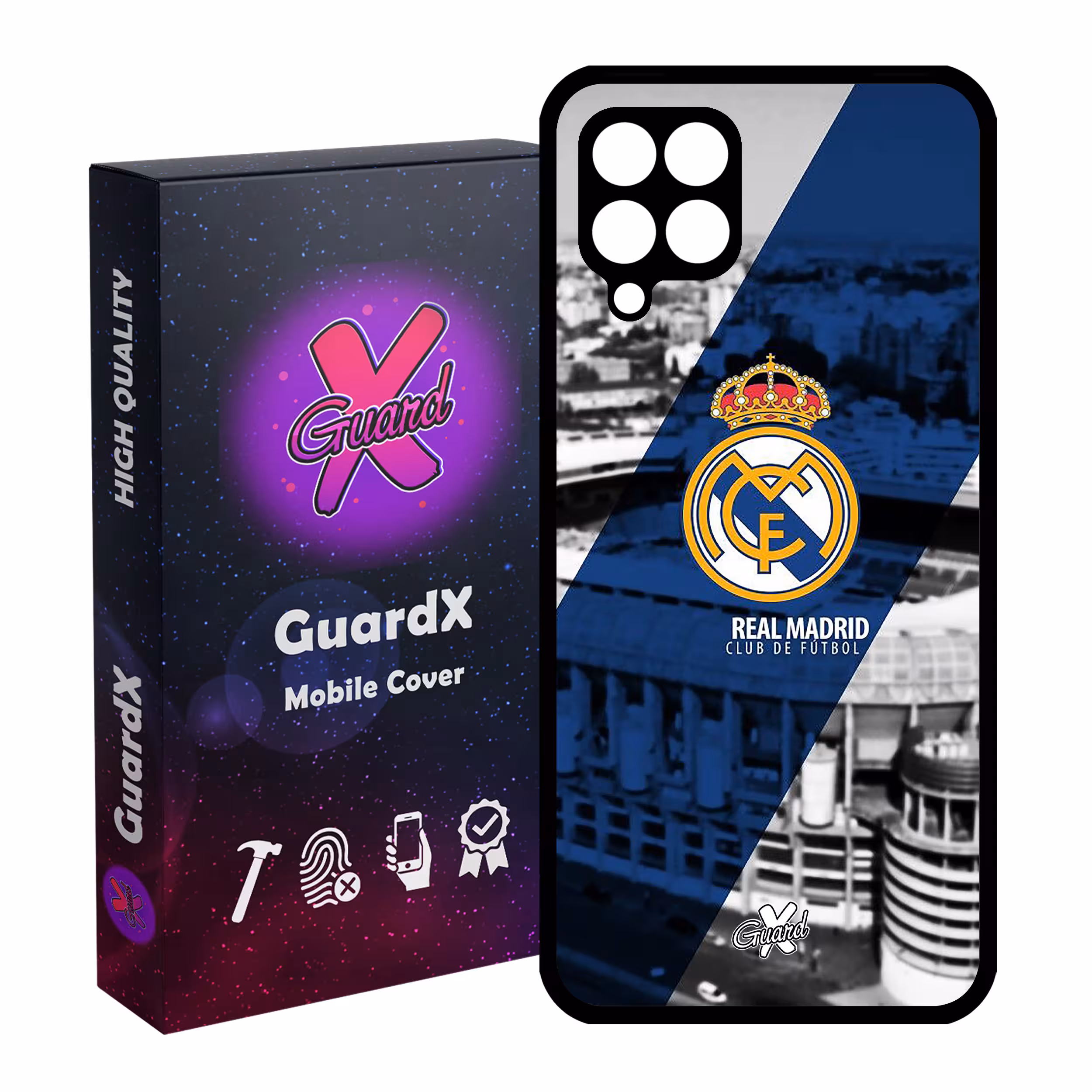 کاور گارد ایکس طرح Real Madrid مدل Glass10054 مناسب برای گوشی موبایل سامسونگ Galaxy A12