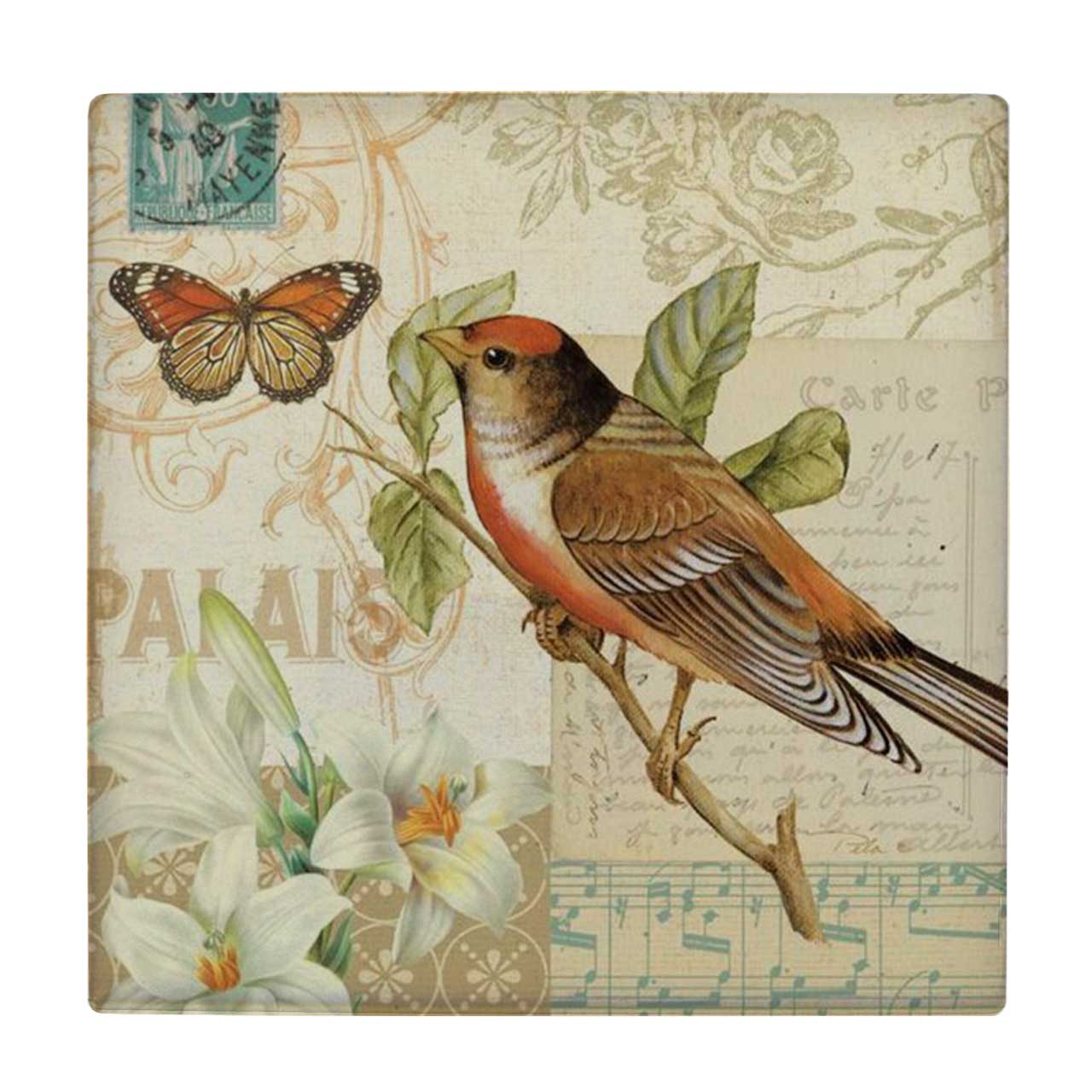 کاشی طرح پروانه و پرنده کد wk3175