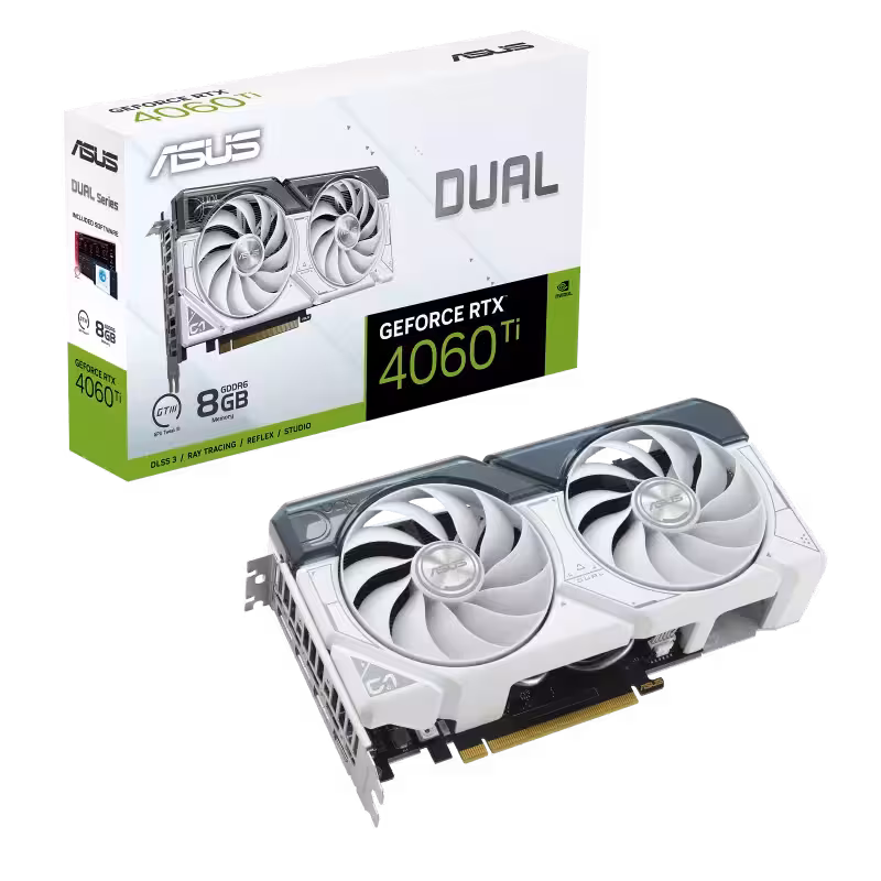 کارت گرافیک  ایسوس مدل Dual GeForce RTX™ 4060 Ti  White Edition حافظه 8 گیگابایت