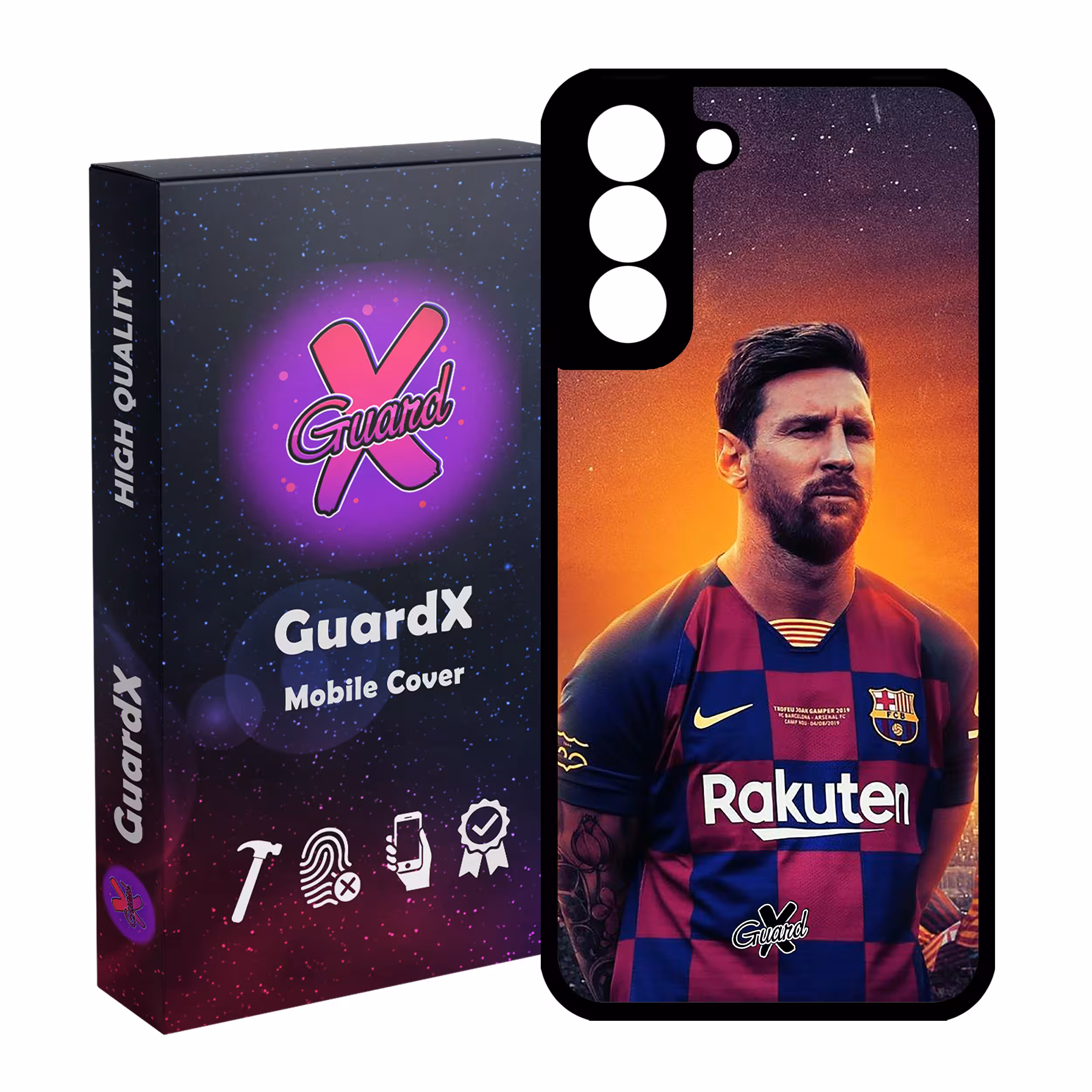 کاور گارد ایکس طرح Messi مدل Glass10123 مناسب برای گوشی موبایل سامسونگ Galaxy S21 FE