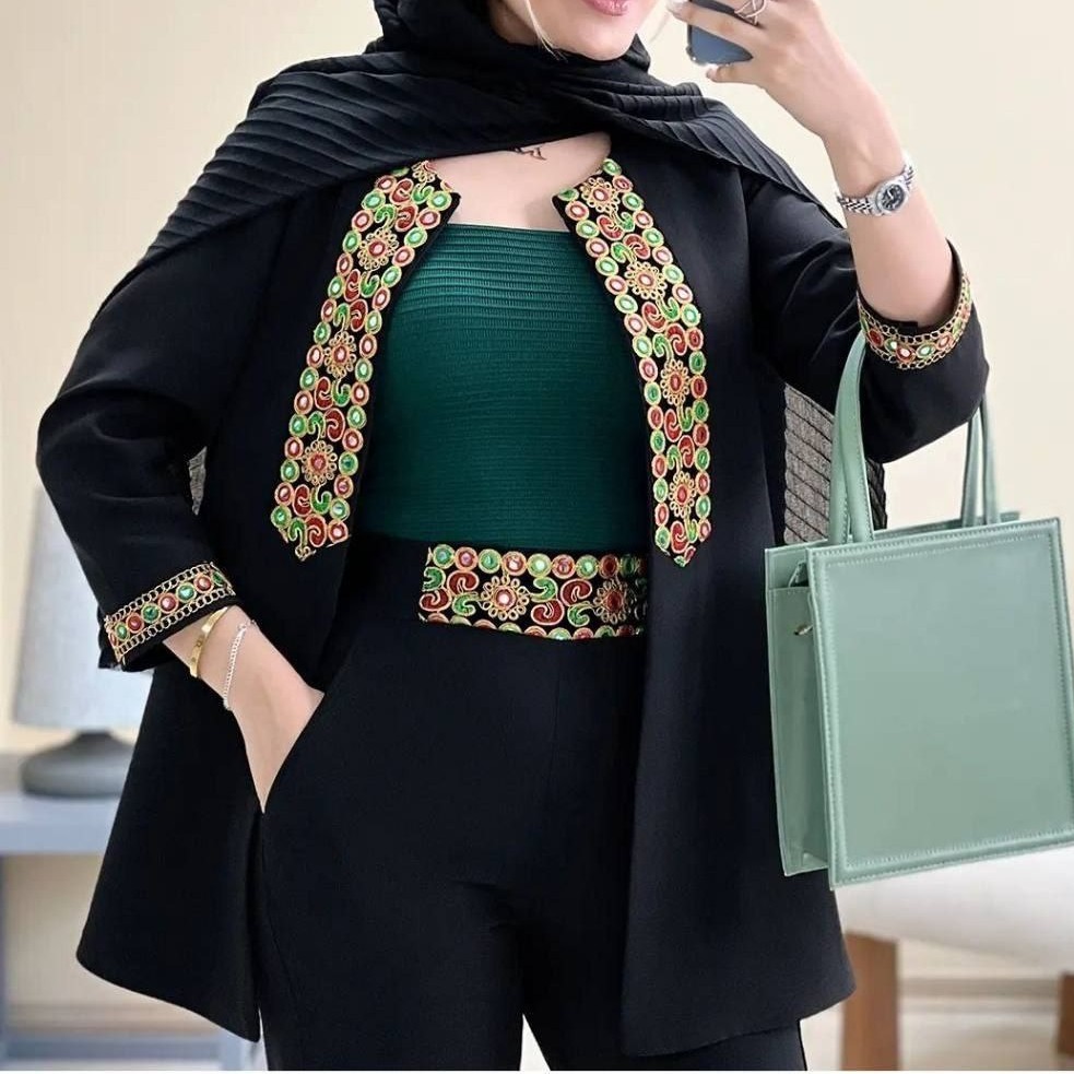 ست دو تیکه مانتو و شلوار زنانه مدل سمانه با ارسال رایگان