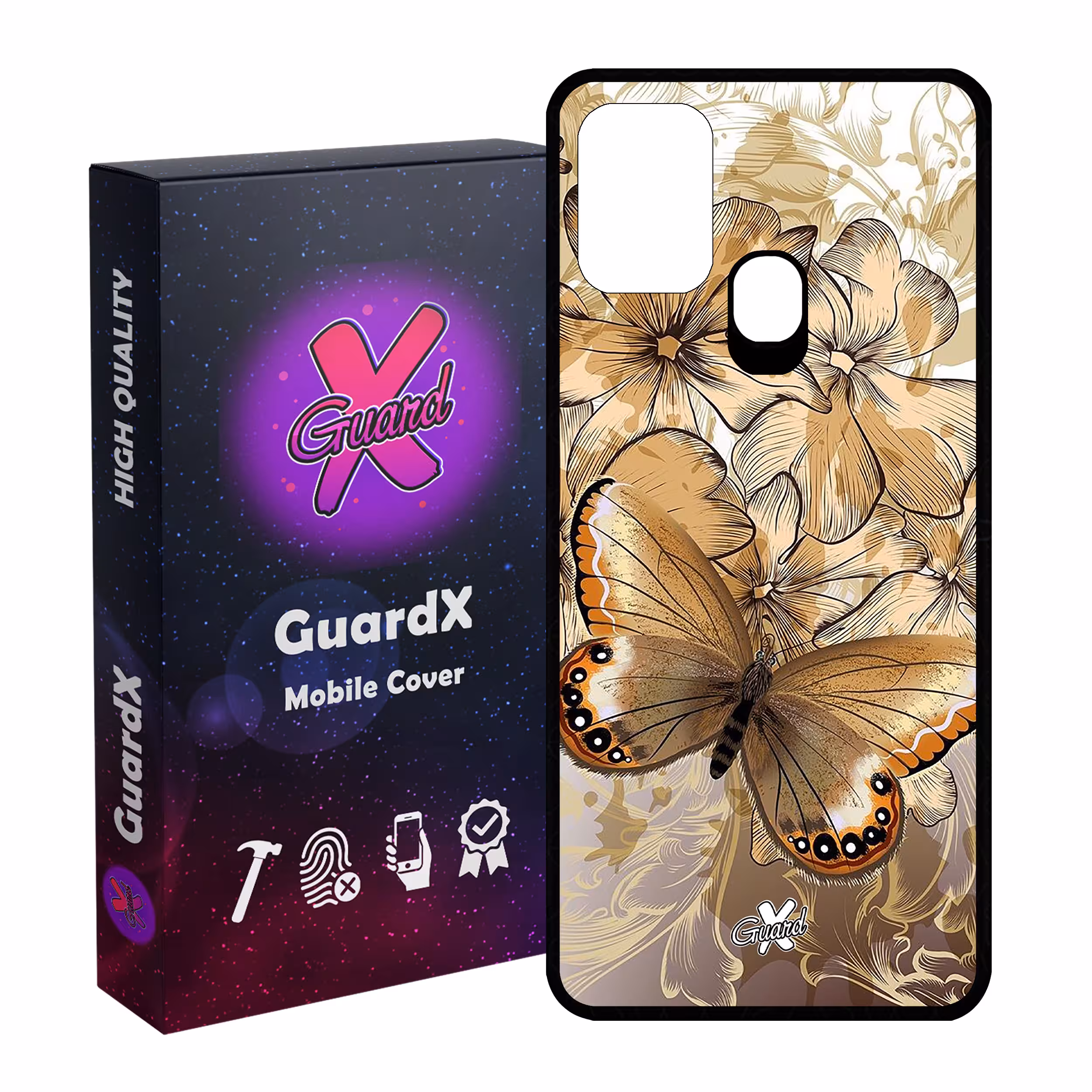 کاور گارد ایکس طرح پروانه مدل Glass10272 مناسب برای گوشی موبایل سامسونگ Galaxy M31 / M31 Prime / F41