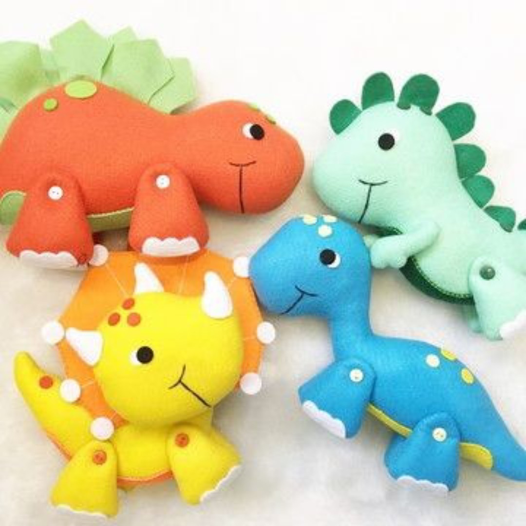 دایناسور نمدی پک چهار تایی اژدهای نمدی