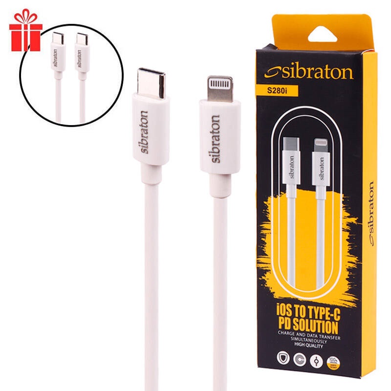کابل تبدیل Sibraton S280i Type-C to Lightning 3A 1.1m   کابل هدیه