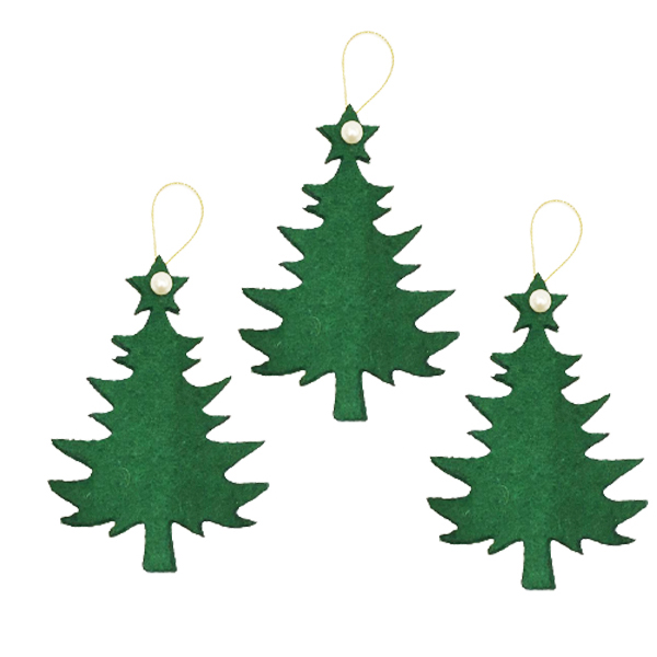 آویز تزیینی مدل کاج کریسمس کد 464 بسته 3 عددی